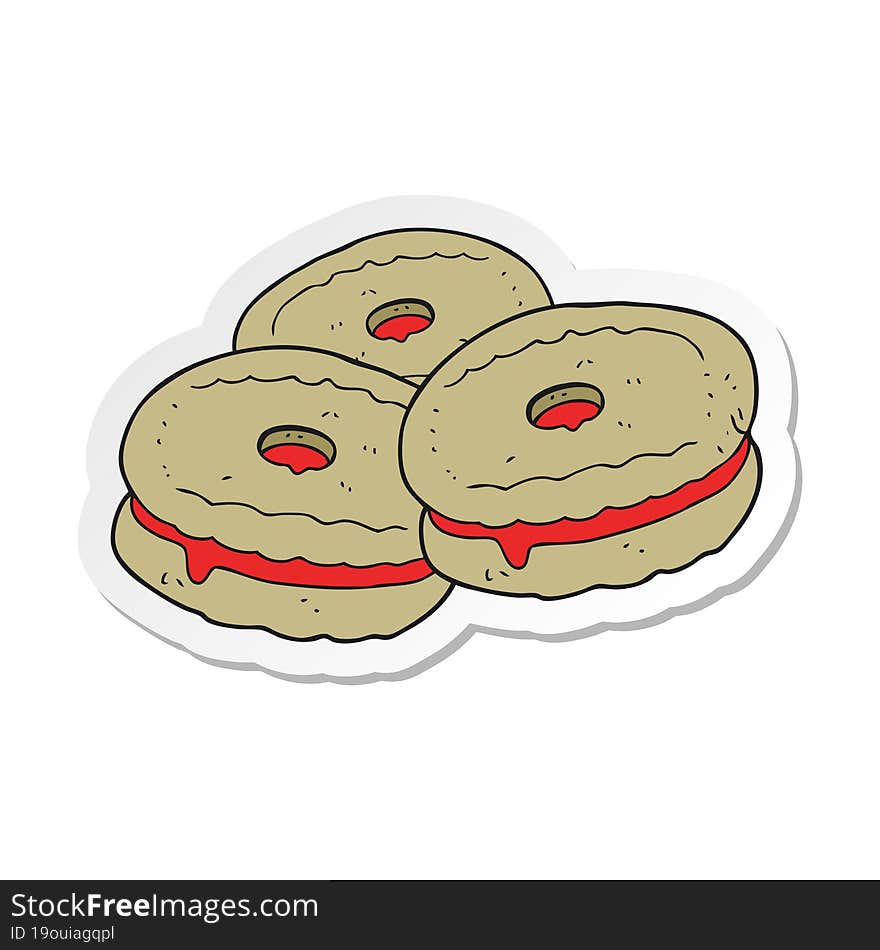 sticker of a cartoon biscuits