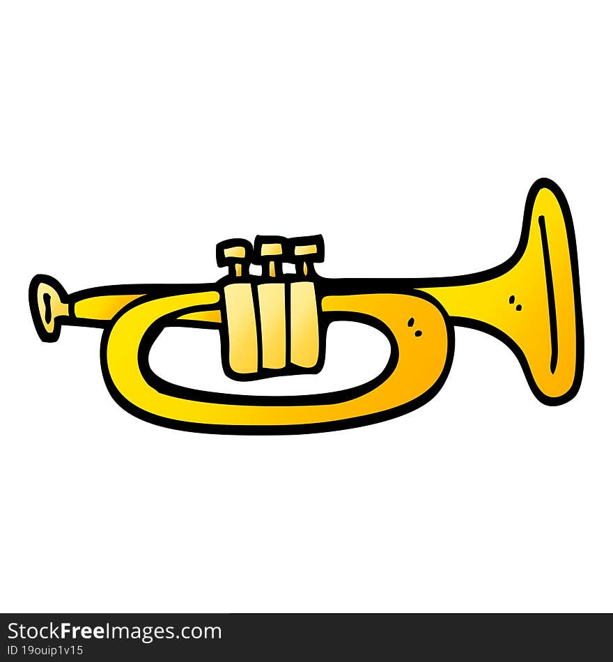 vector gradient illustration cartoon trumpet