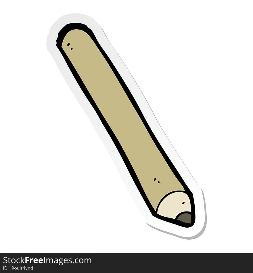 sticker of a cartoon pencil