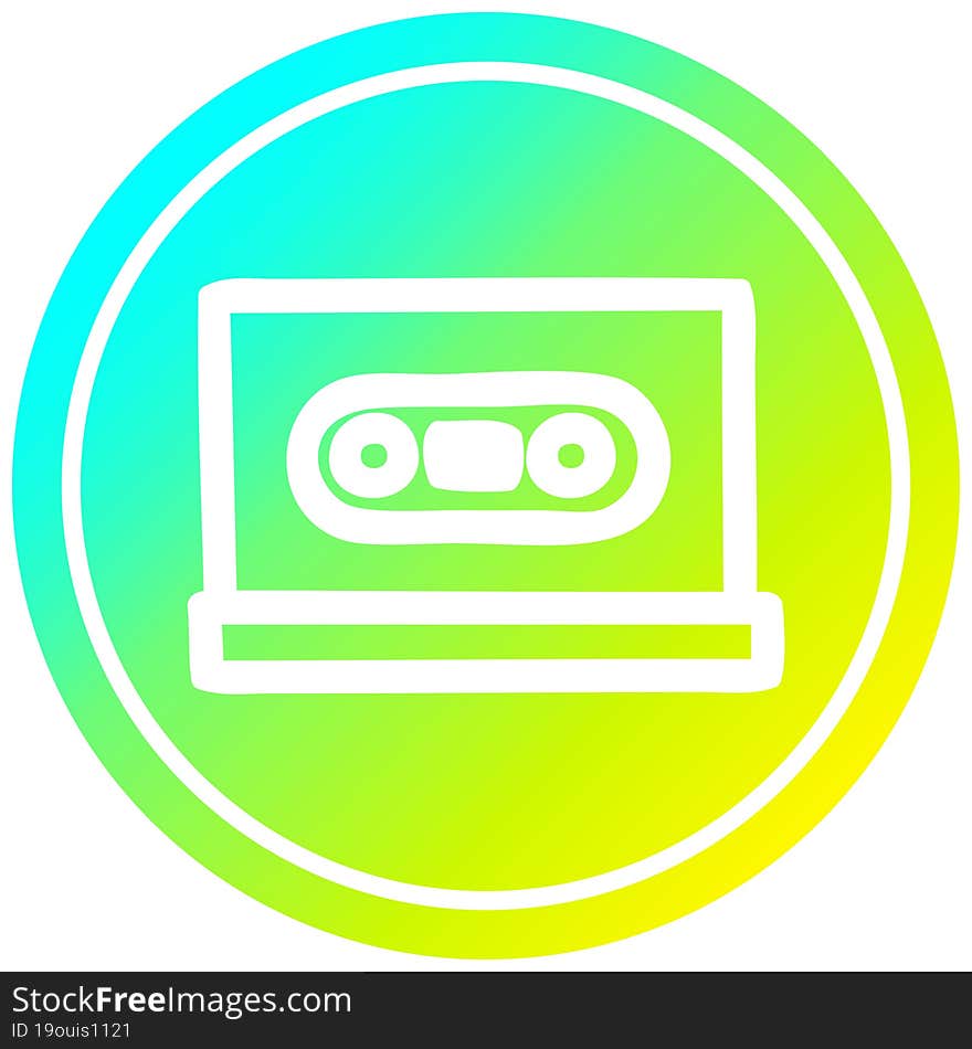 Cassette Tape Circular In Cold Gradient Spectrum