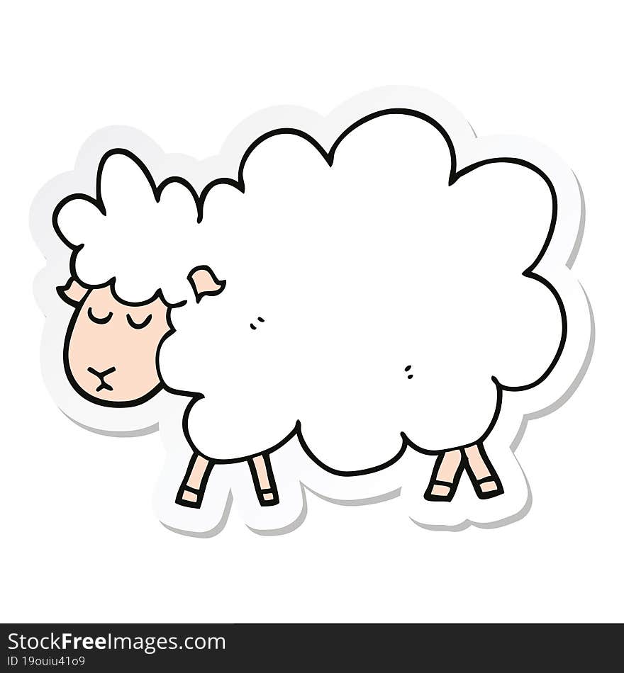 Sticker Of A Cartoon Sheep