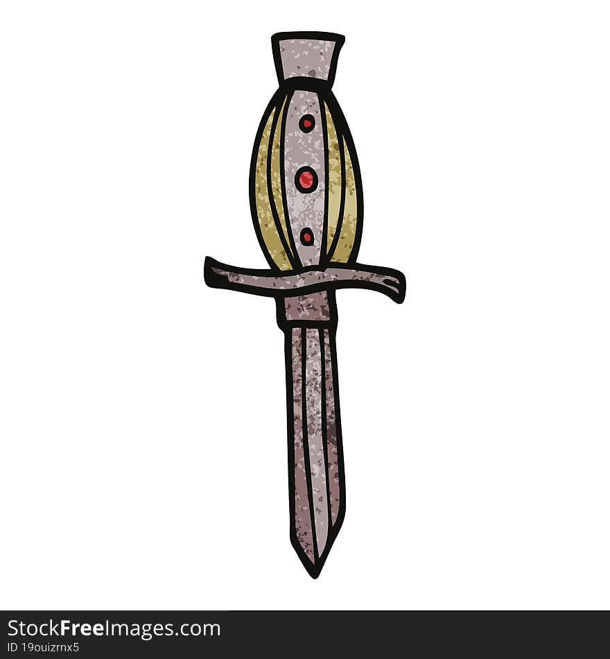 Cartoon Doodle Tattoo Dagger Symbol