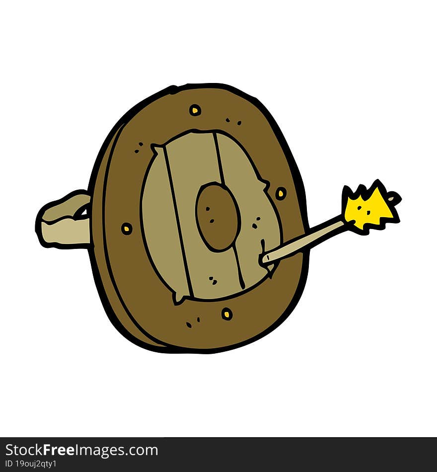 cartoon shield with arrow