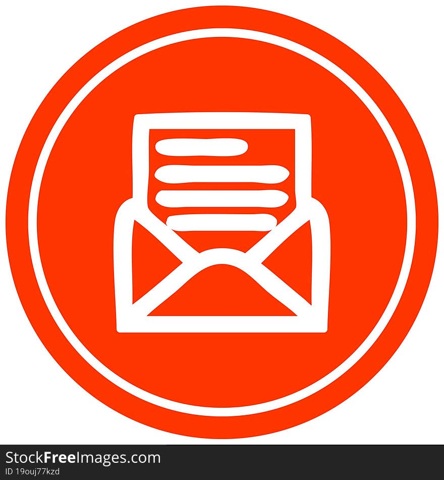 envelope letter circular icon symbol