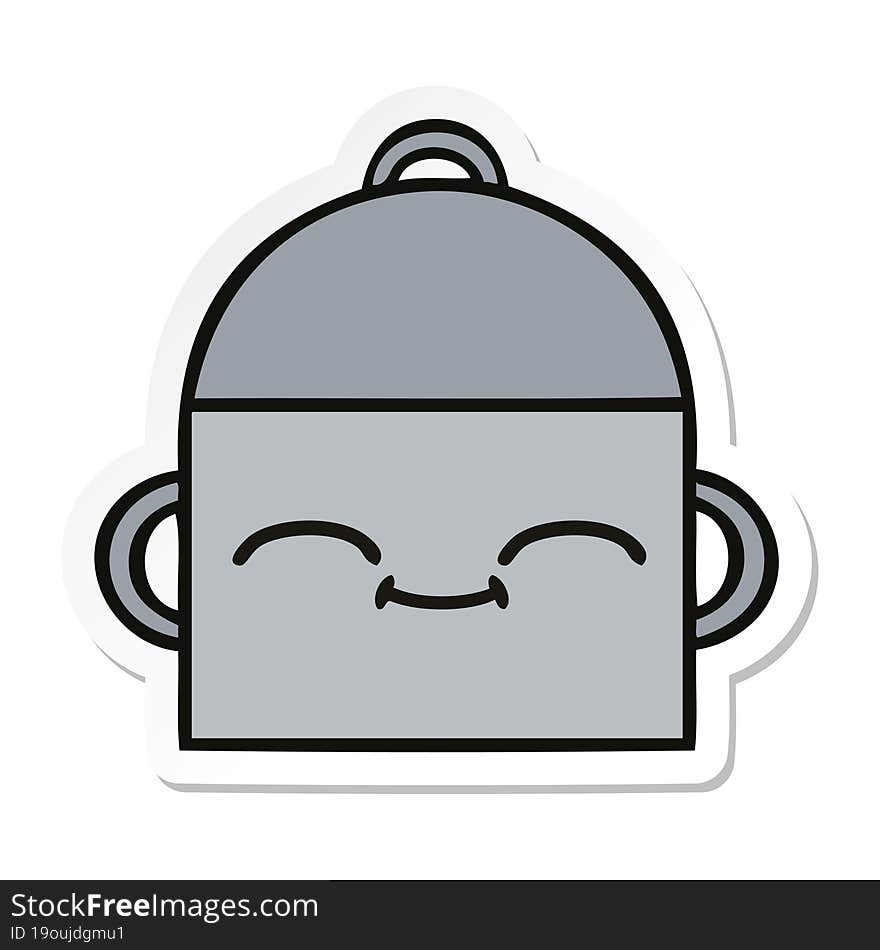 sticker of a cute cartoon cooking pot