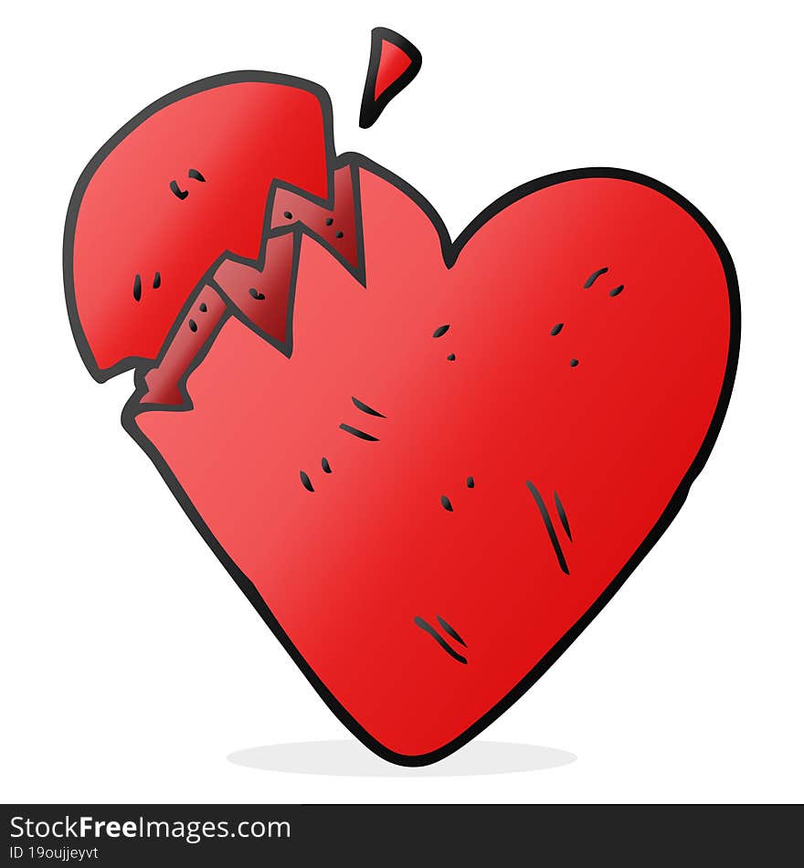 cartoon broken heart