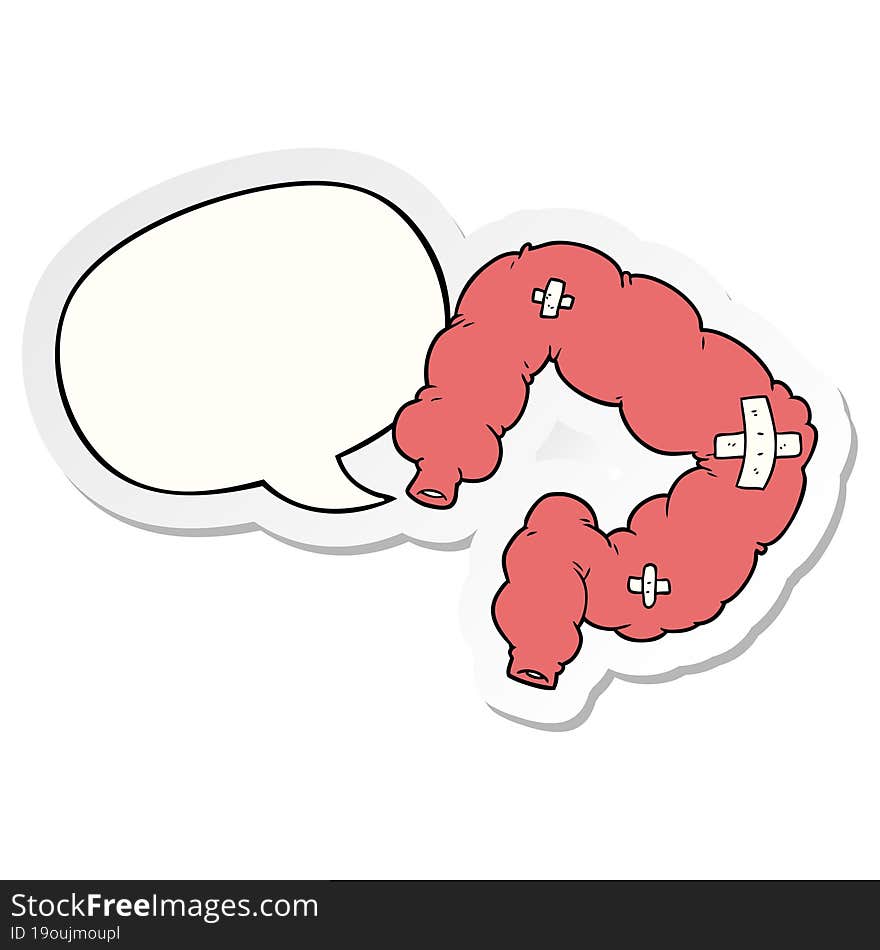 cartoon colon and speech bubble sticker