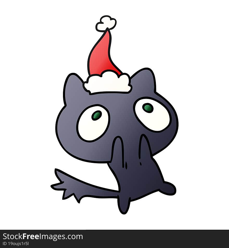 christmas gradient cartoon of kawaii cat