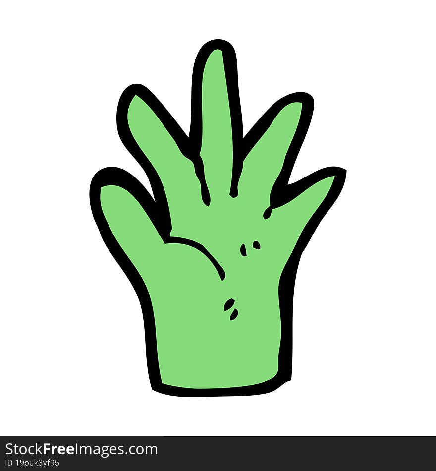 cartoon green hand symbol