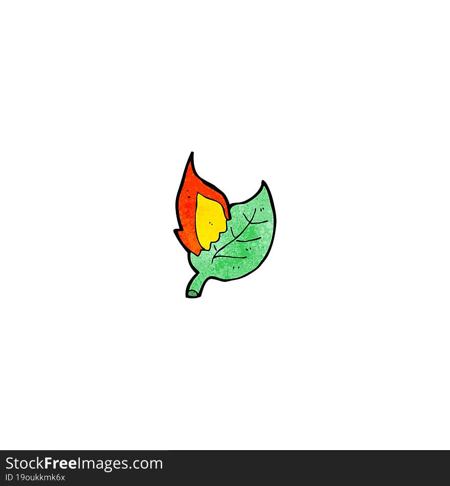 buring leaf cartoon