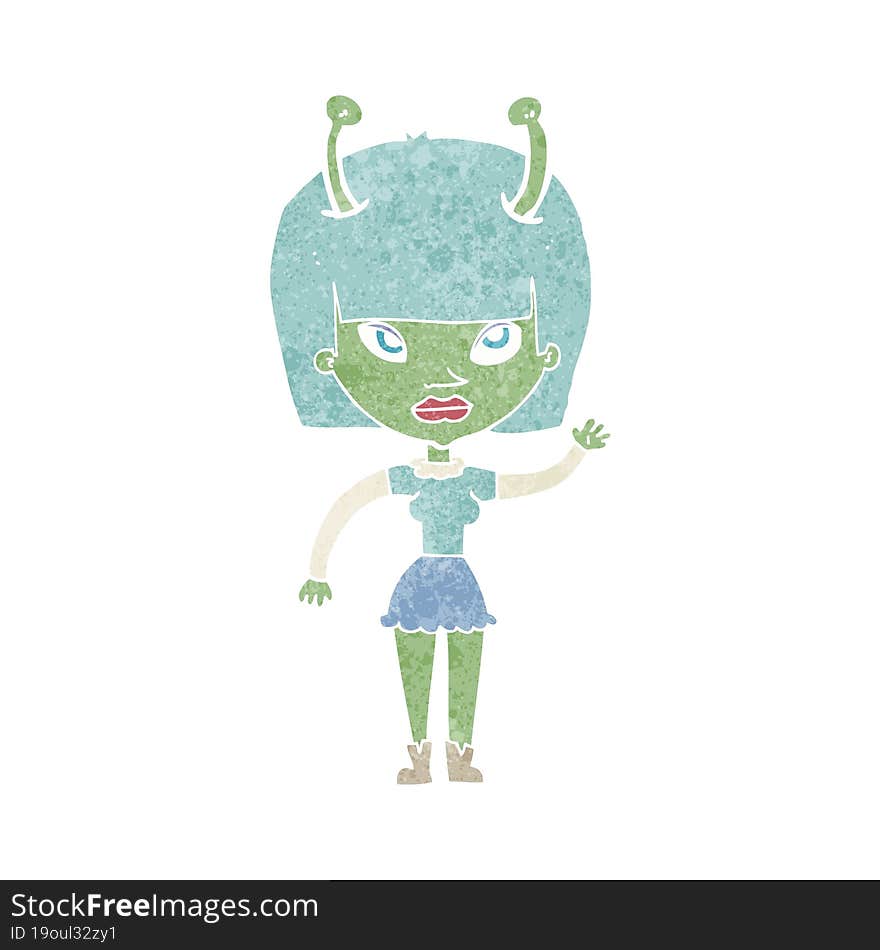 Cartoon Alien Woman