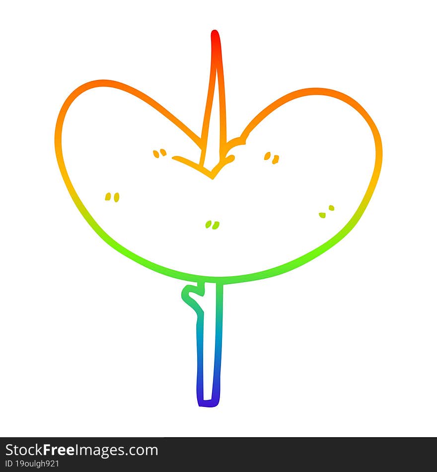 rainbow gradient line drawing cartoon sausage on a stick