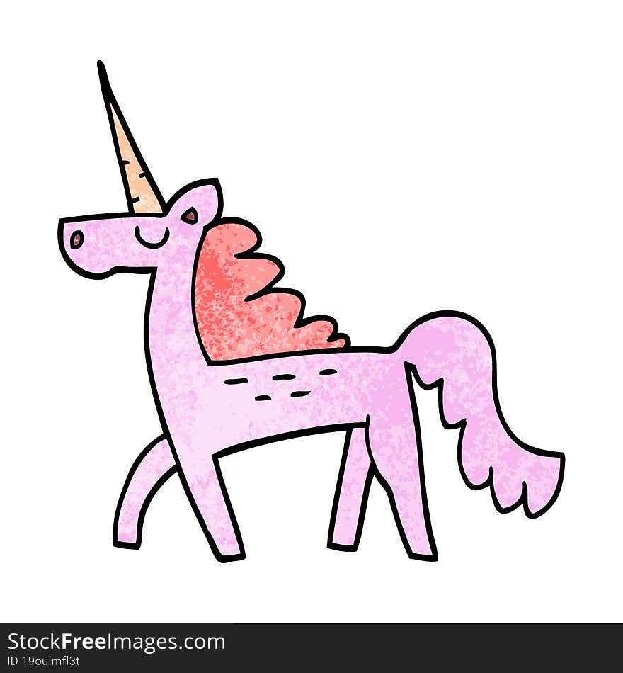 cartoon doodle magical unicorn