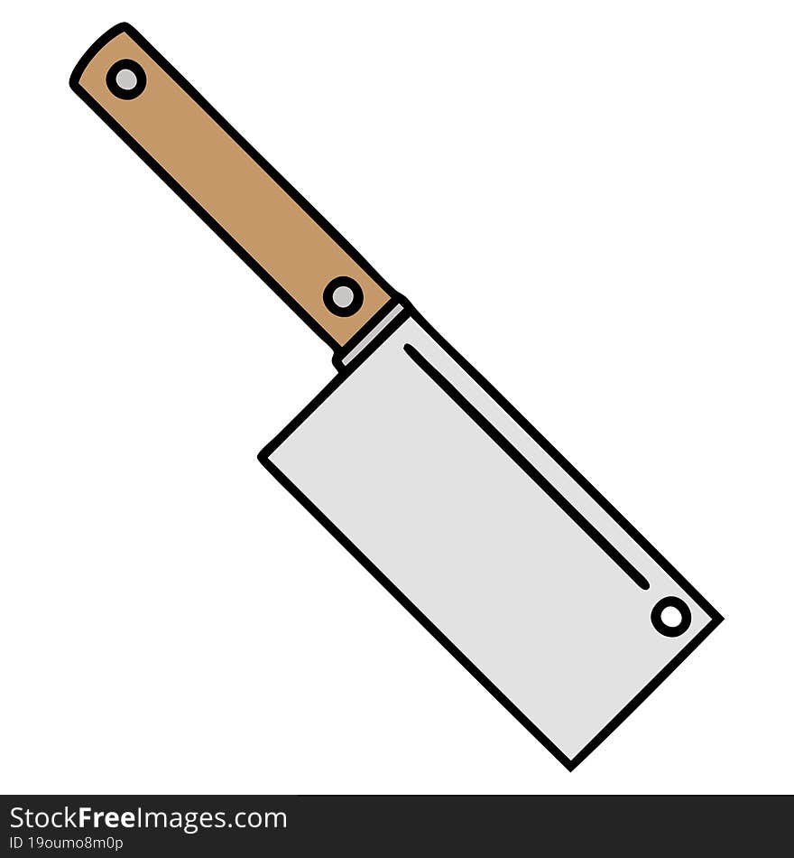 Traditional Tattoo Of A Meat Cleaver