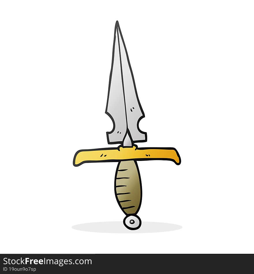 freehand drawn cartoon dagger