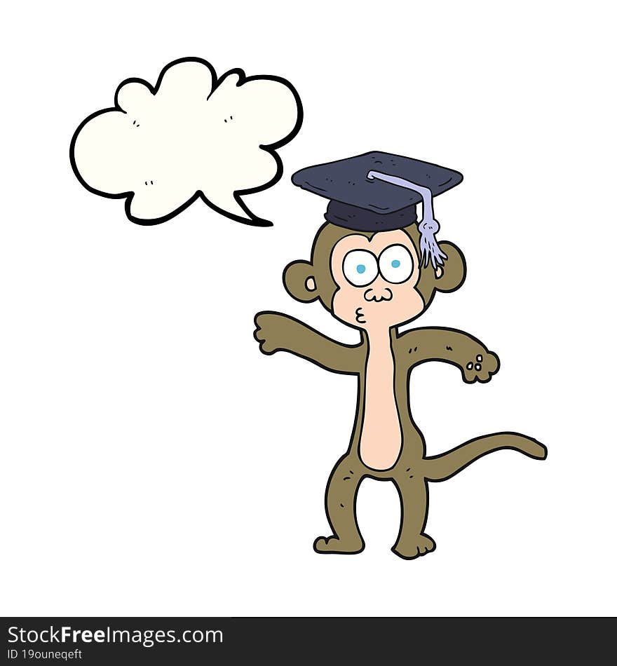 speech bubble cartoon graduate monkey