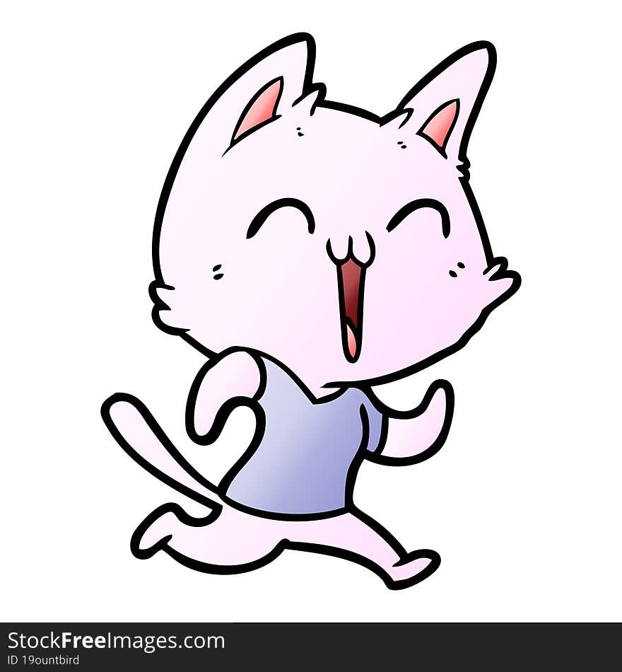 happy cartoon cat. happy cartoon cat