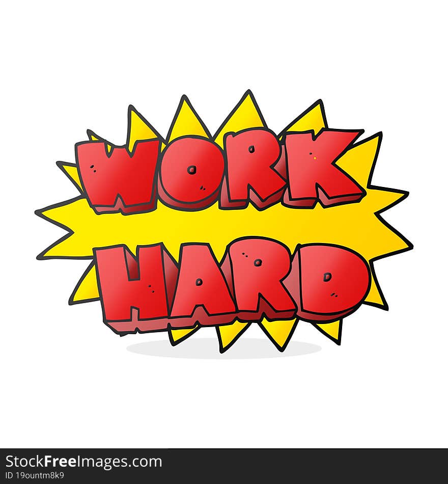 Cartoon Work Hard Symbol