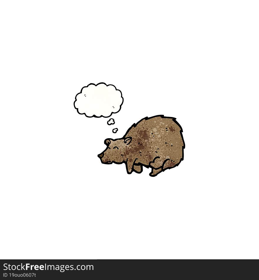 cartoon bear with thought bubble