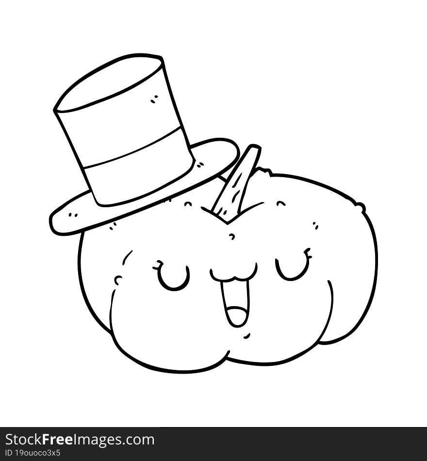 Cartoon Pumpkin Wearing Hat