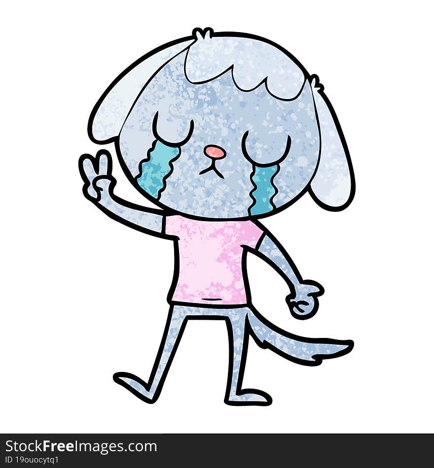 cute cartoon dog crying. cute cartoon dog crying