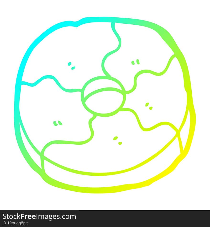 cold gradient line drawing cartoon biscuit