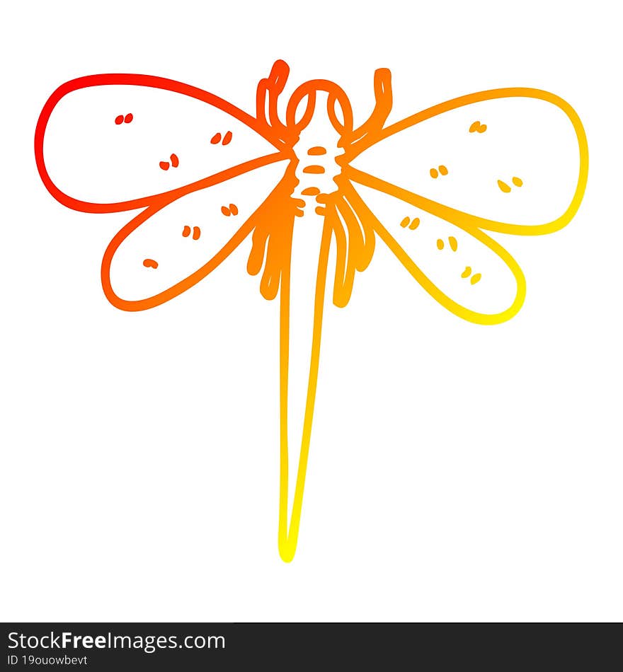 warm gradient line drawing of a cartoon huge insect