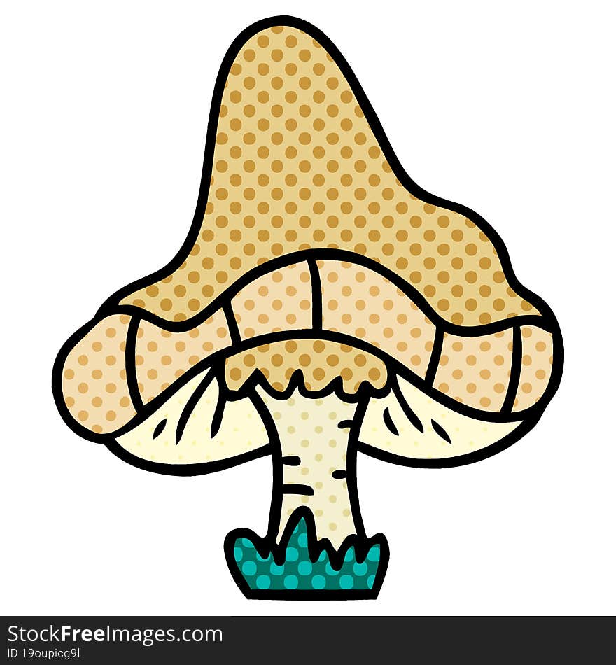 hand drawn cartoon doodle of a single mushroom