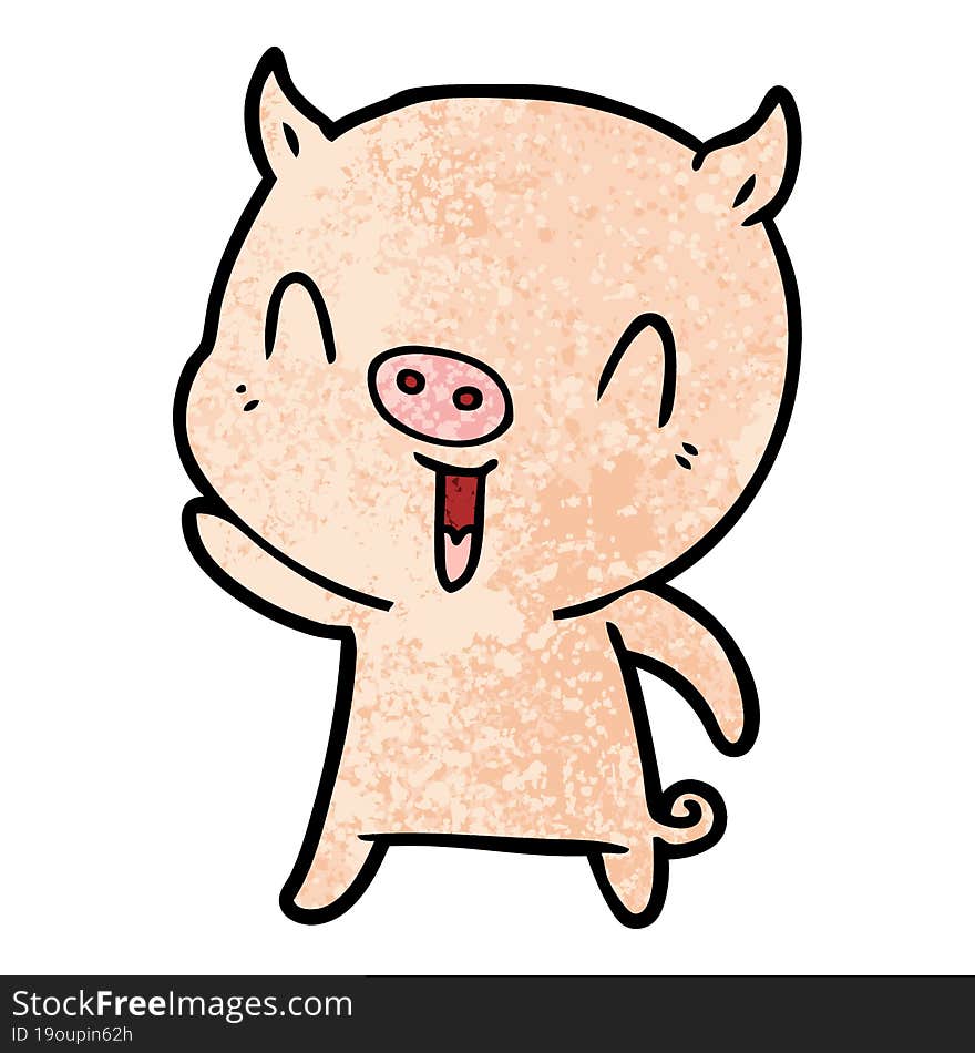 happy cartoon pig. happy cartoon pig