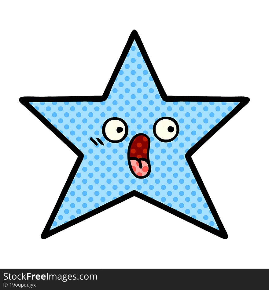 comic book style cartoon of a star fish