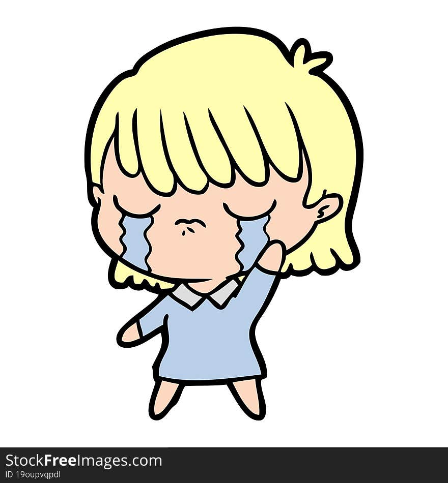 cartoon woman crying. cartoon woman crying