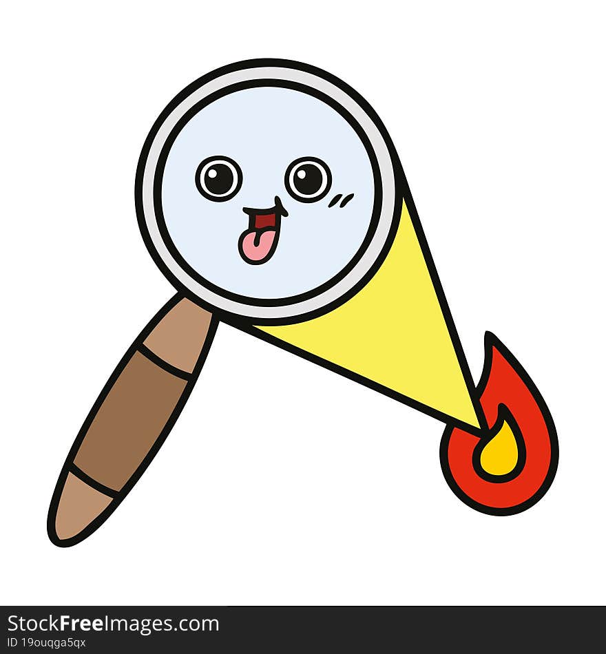 Cute Cartoon Magnifying Glass