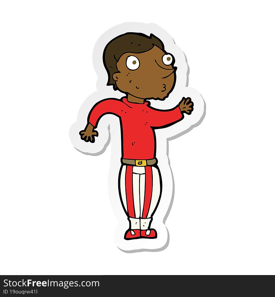 Sticker Of A Cartoon Man In Loud Clothes