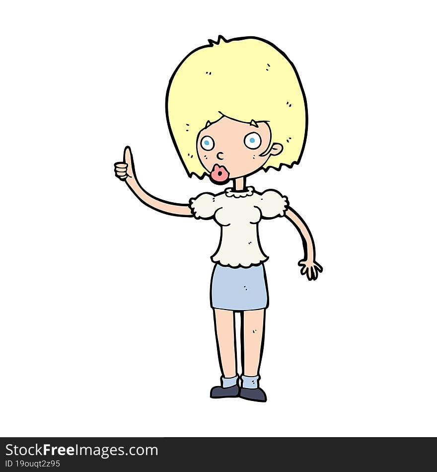 cartoon woman with idea