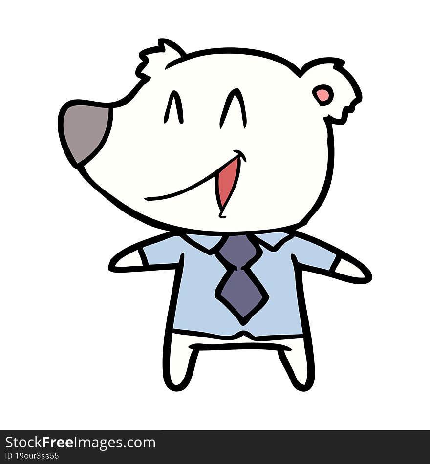 polar bear in shirt and tie cartoon. polar bear in shirt and tie cartoon