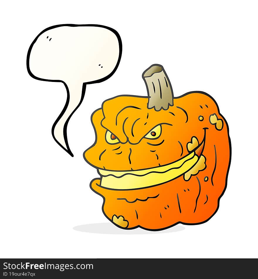 speech bubble cartoon spooky pumpkin