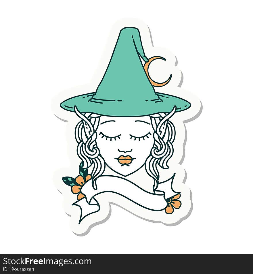 Elf Mage Character Face Sticker