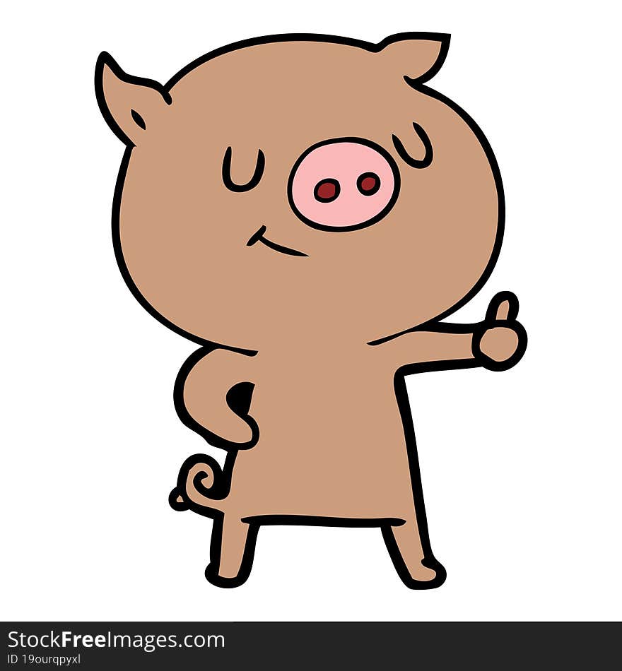 happy cartoon pig. happy cartoon pig