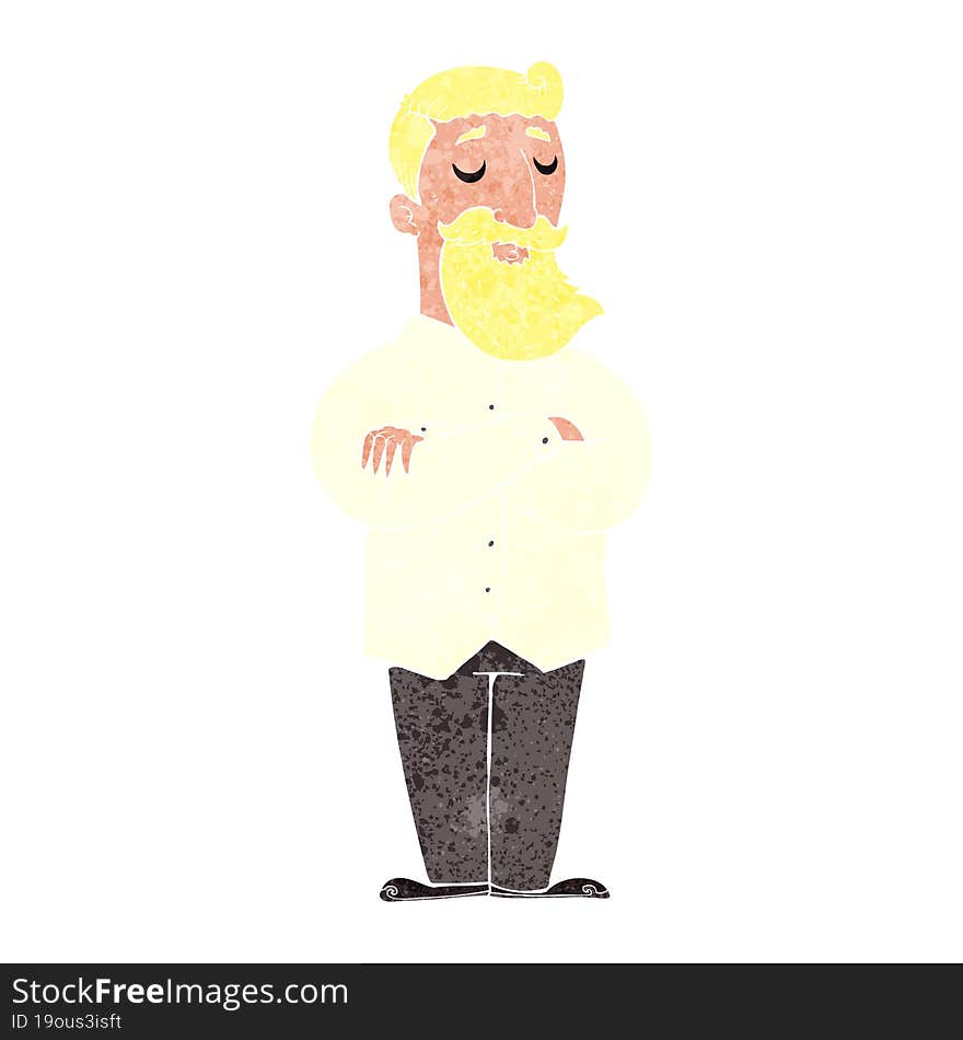 cartoon hipster man