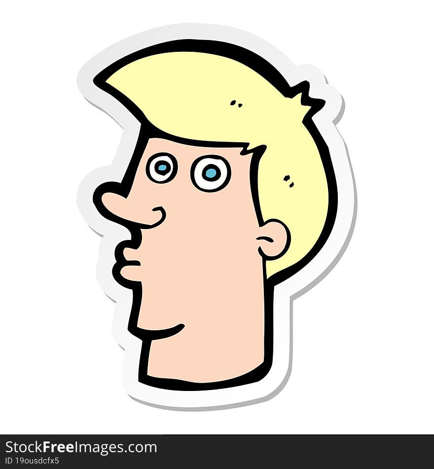 sticker of a cartoon confused man