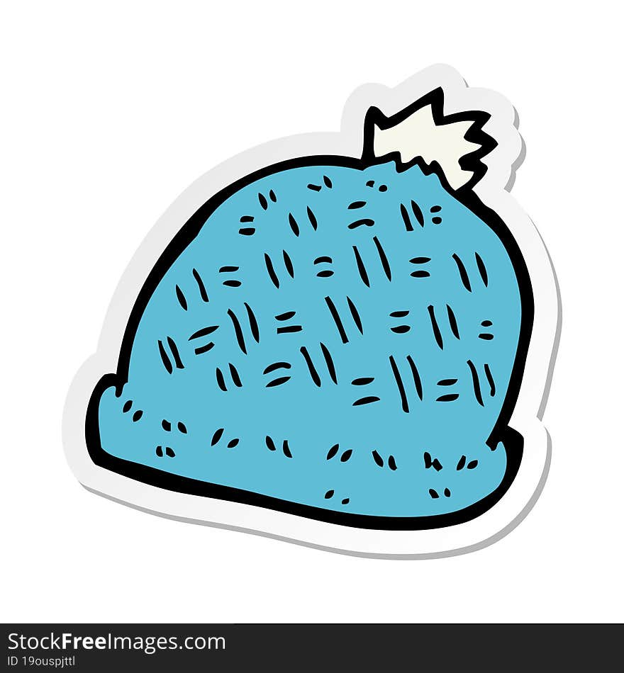 sticker of a cartoon winter hat