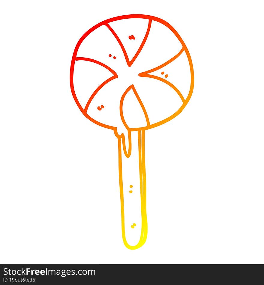 warm gradient line drawing cartoon lollipop