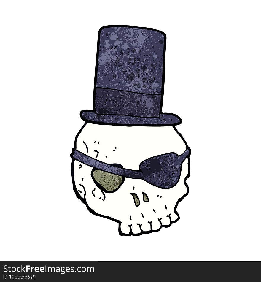 skull in top hat cartoon