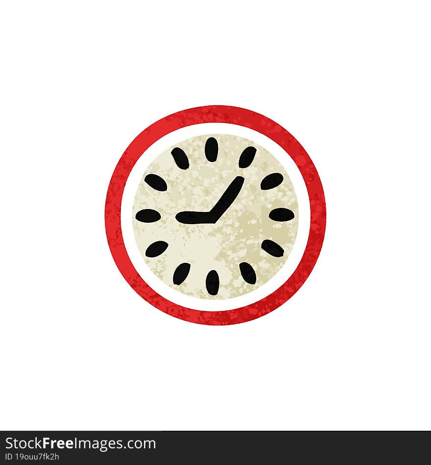 retro illustration style cartoon wall clock