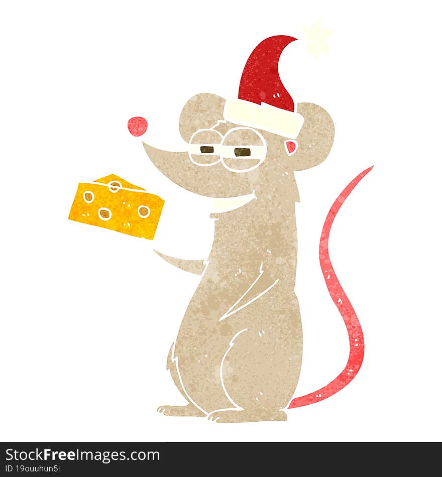 Retro Cartoon Christmas Mouse