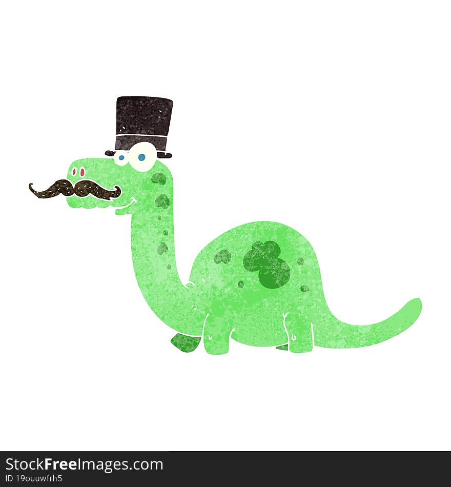 Retro Cartoon Posh Dinosaur