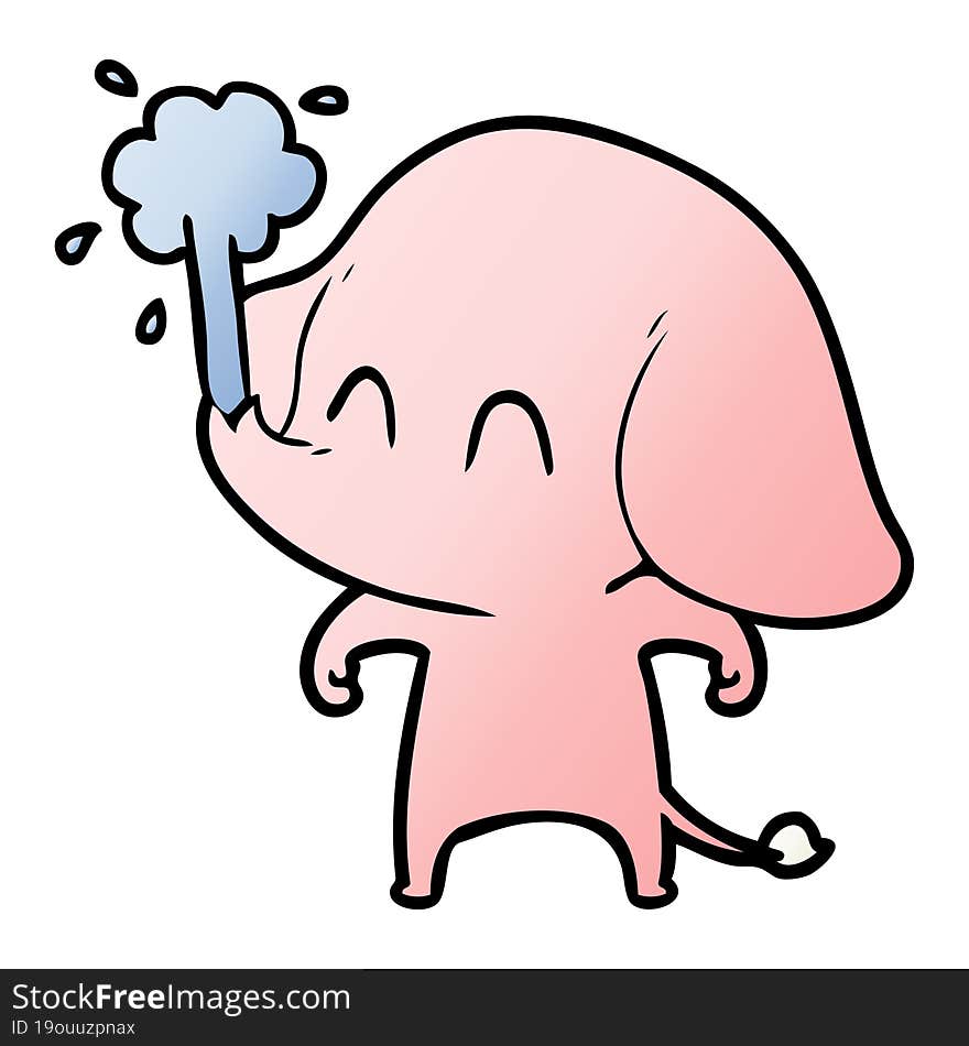 cute cartoon elephant spouting water. cute cartoon elephant spouting water