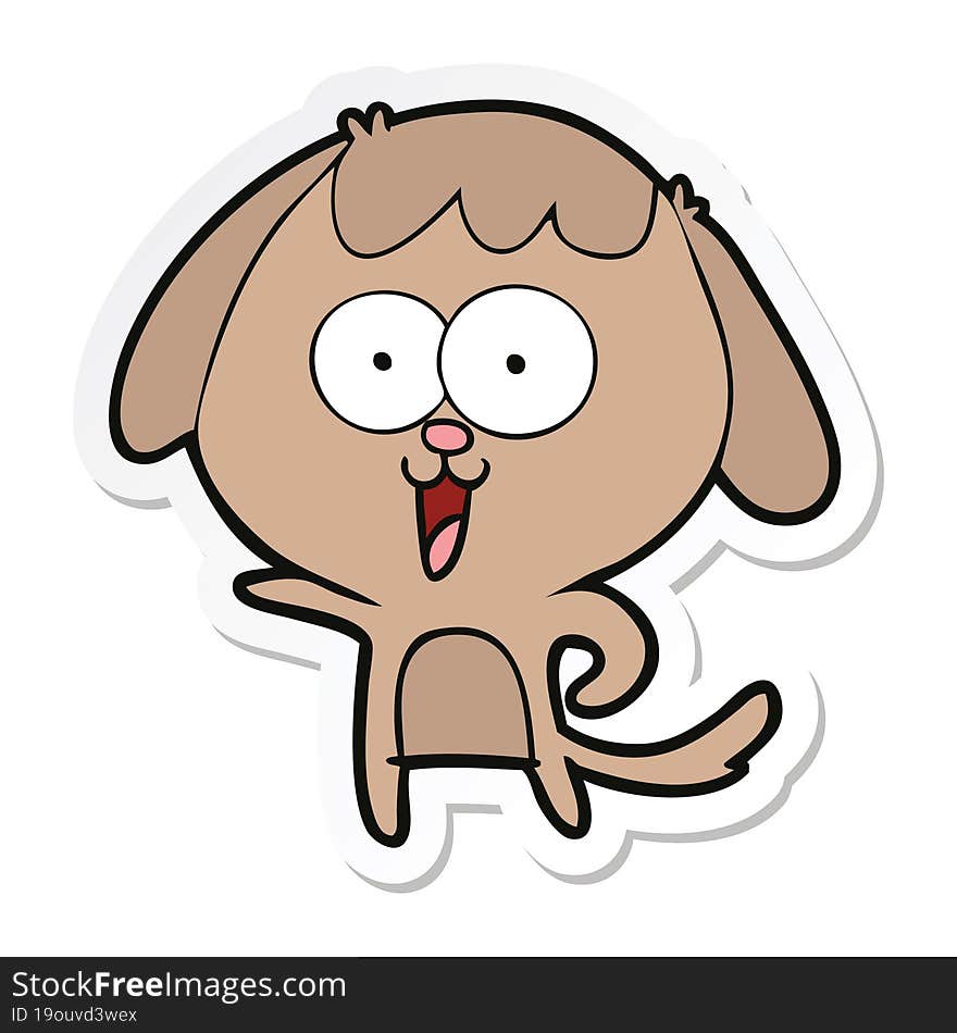 sticker of a cute cartoon dog