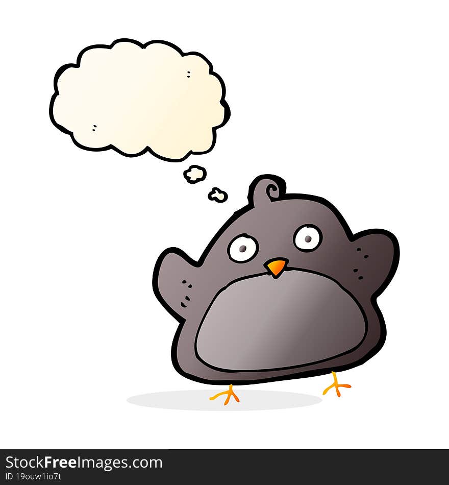 Cartoon Bird With Thought Bubble