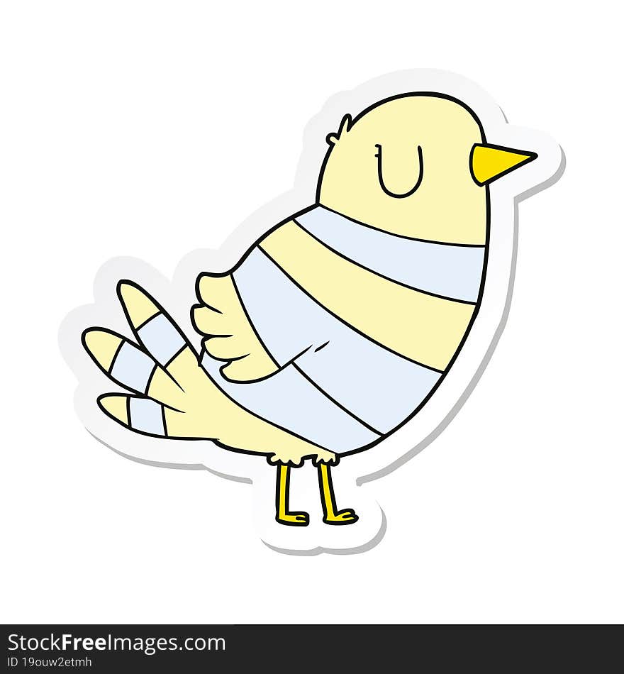 sticker of a cartoon bird